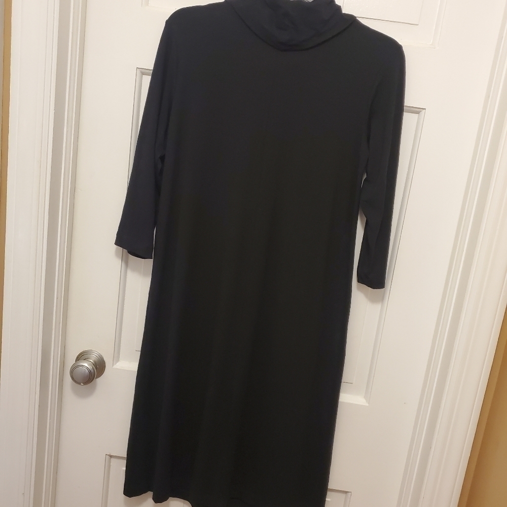 J. JILL Black Jersey Knit Cowl Neck Dress Size XSmall, Classic, business casual - Picture 7 of 9